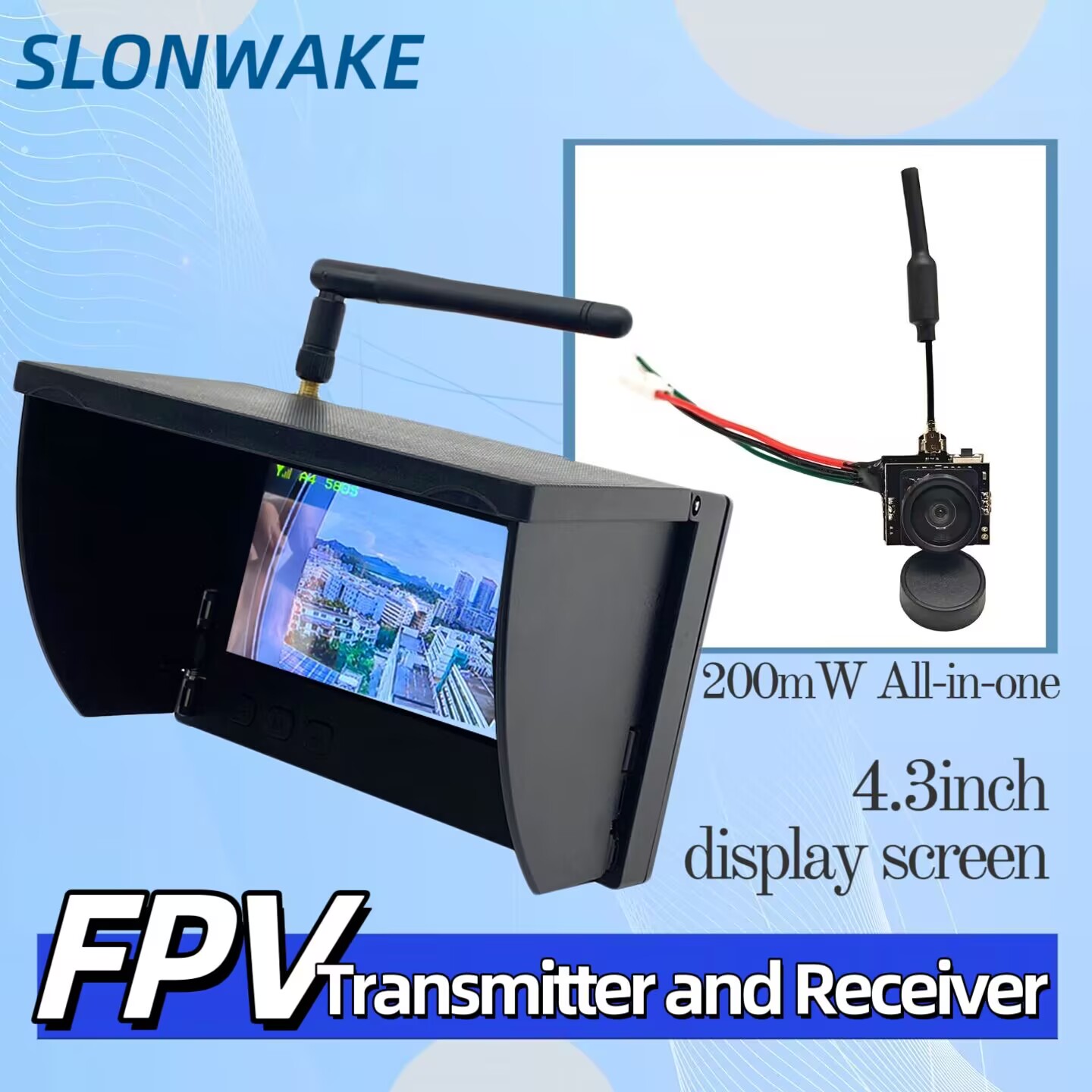 Drone Rc Camera - SLONWAKE 5,8G analoge Videoübertragungskamera 200mW All-in-One,