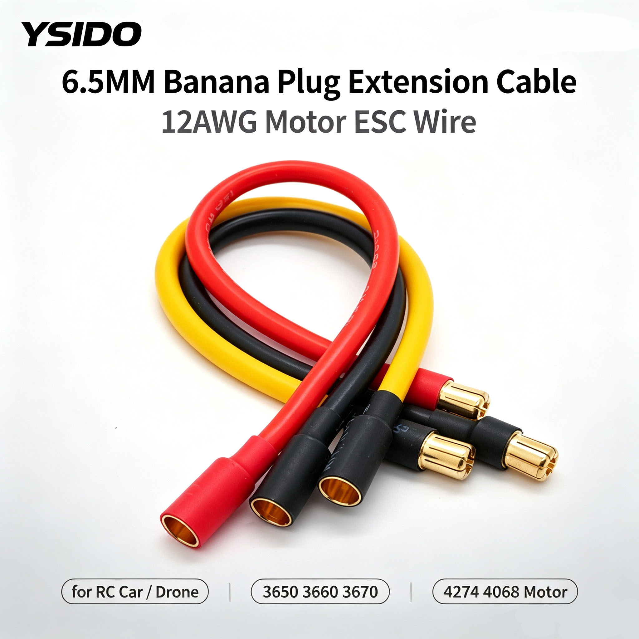 Drone Motor Rc Car - YSIDO 12AWG 6,5MM auf 6,5MM Bananenstecker