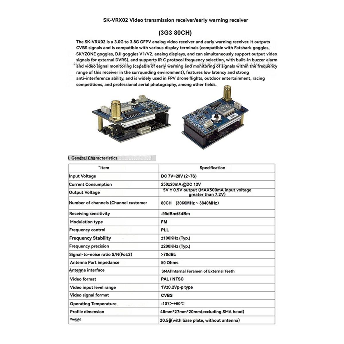 Drone Rc Signal - DT593 STOCK-1.2G/1.3G/1.7G/2.2G 80CH VRX FPV Videoübertragung