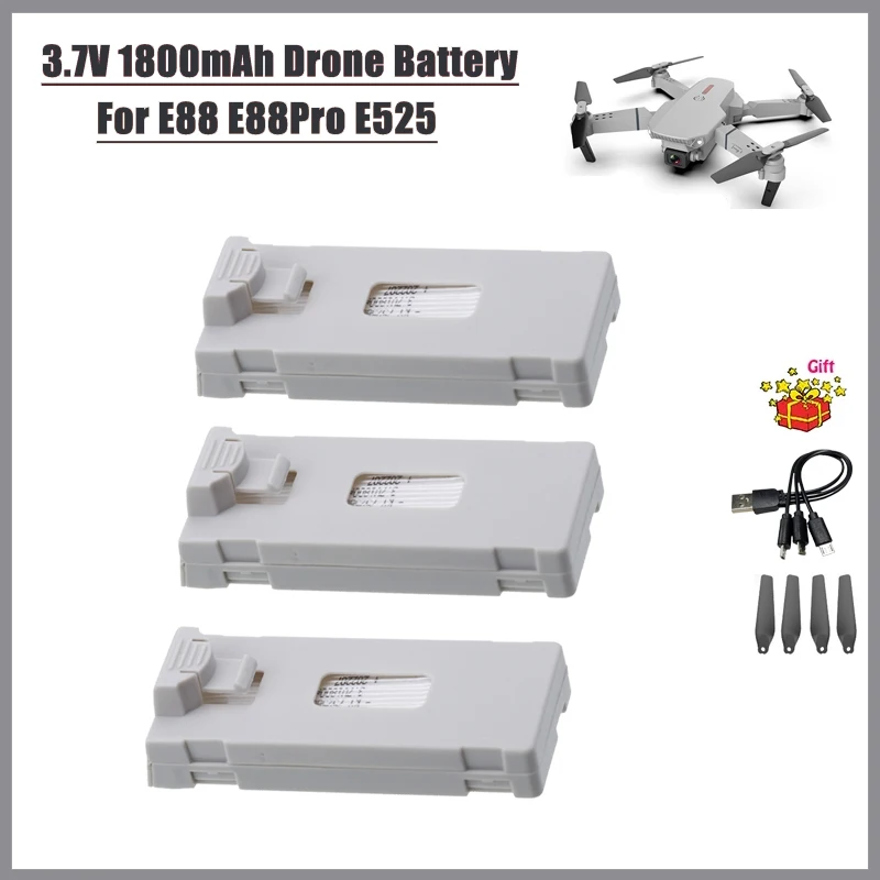 Drone Rc E99 K3 - E88 Drone Batterie 3,7 V 1800