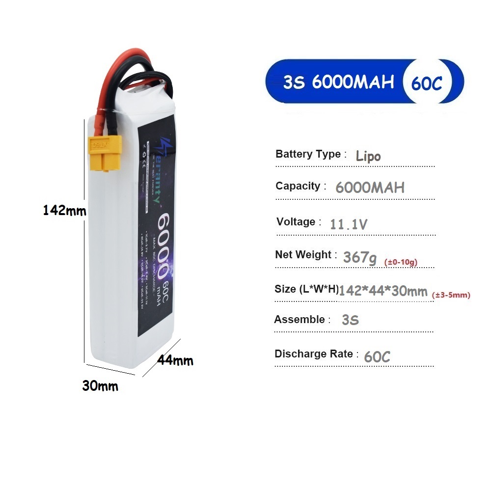 3S 11,1V 6000mAh 60C 6S 22,2V  – Drone Rc Truck Bewertung und Preis