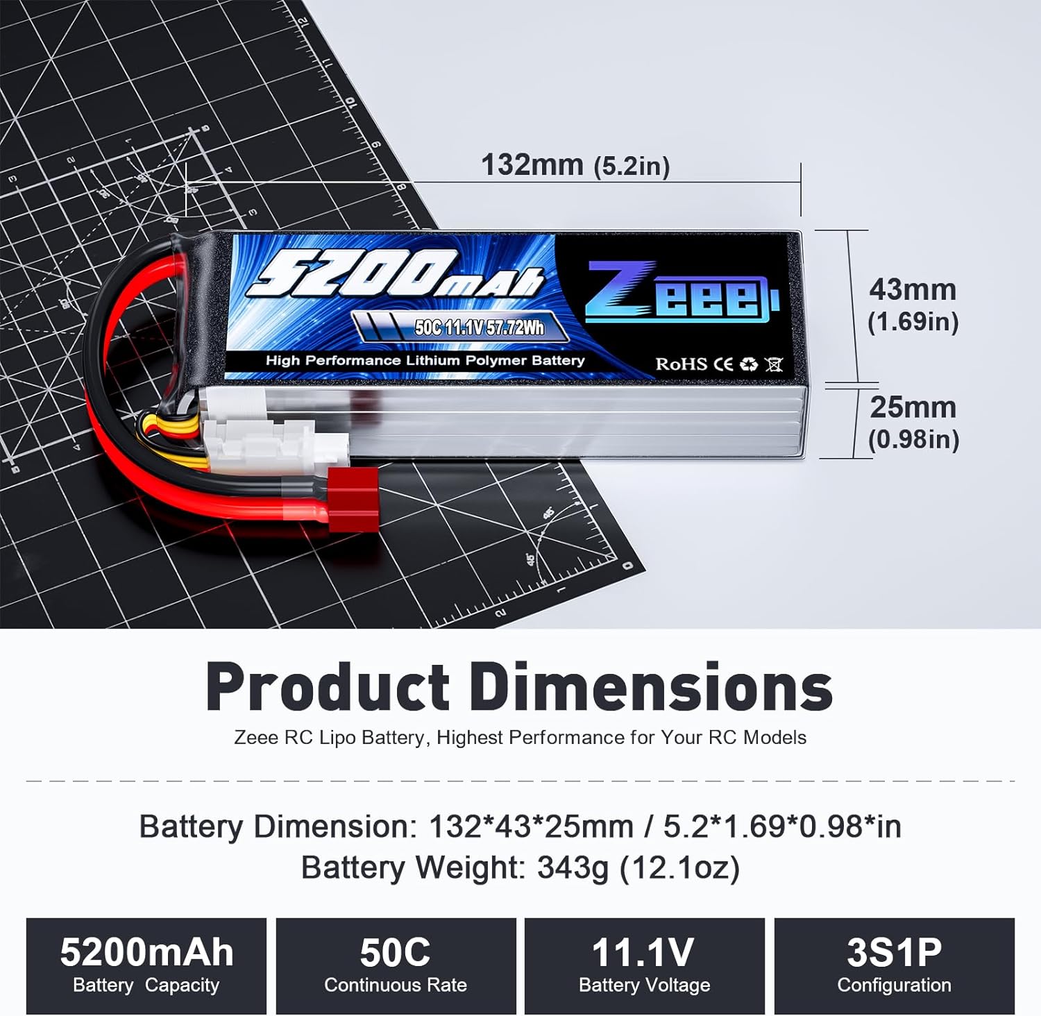 1/2 Einheiten Zeee 11,1 V 50C  – Drone Rc Cover Bewertung und Preis
